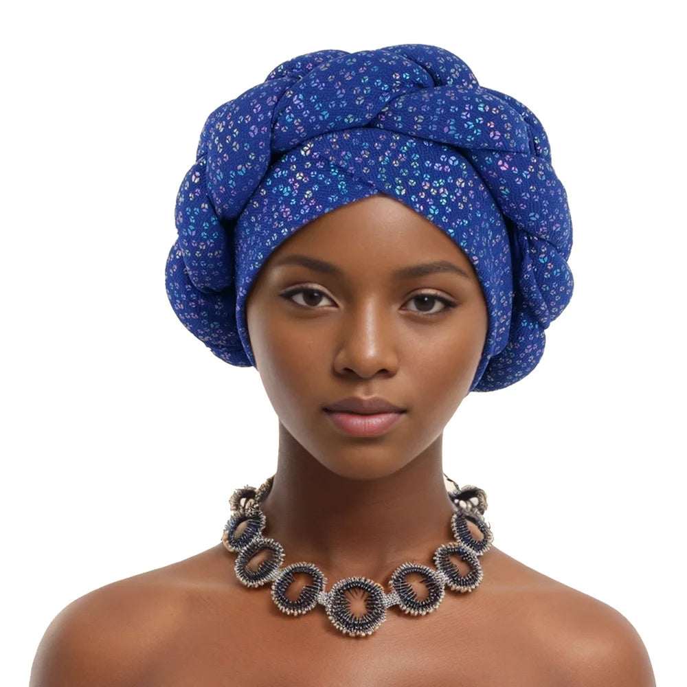 African Gele Aso Oke Gele Already Made Auto Gele Aso Headtie Braids Nigerian Turban Cap Women Hijab Wrap Wedding Bonnet Hat Head