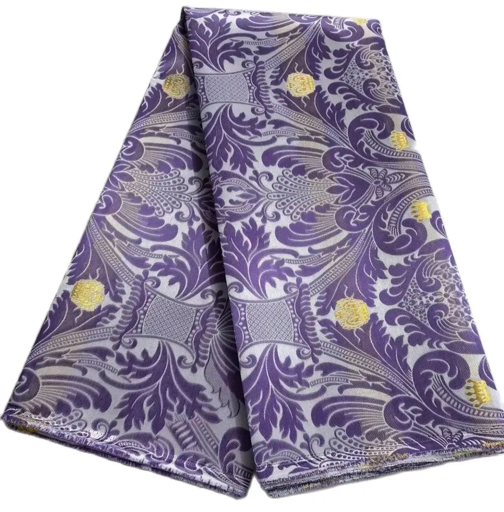 5 Yards Damask Lace Fabric Nigerian Brocade Aso Oke Materials Original Wool Damask DIY For King And Queens Clothes