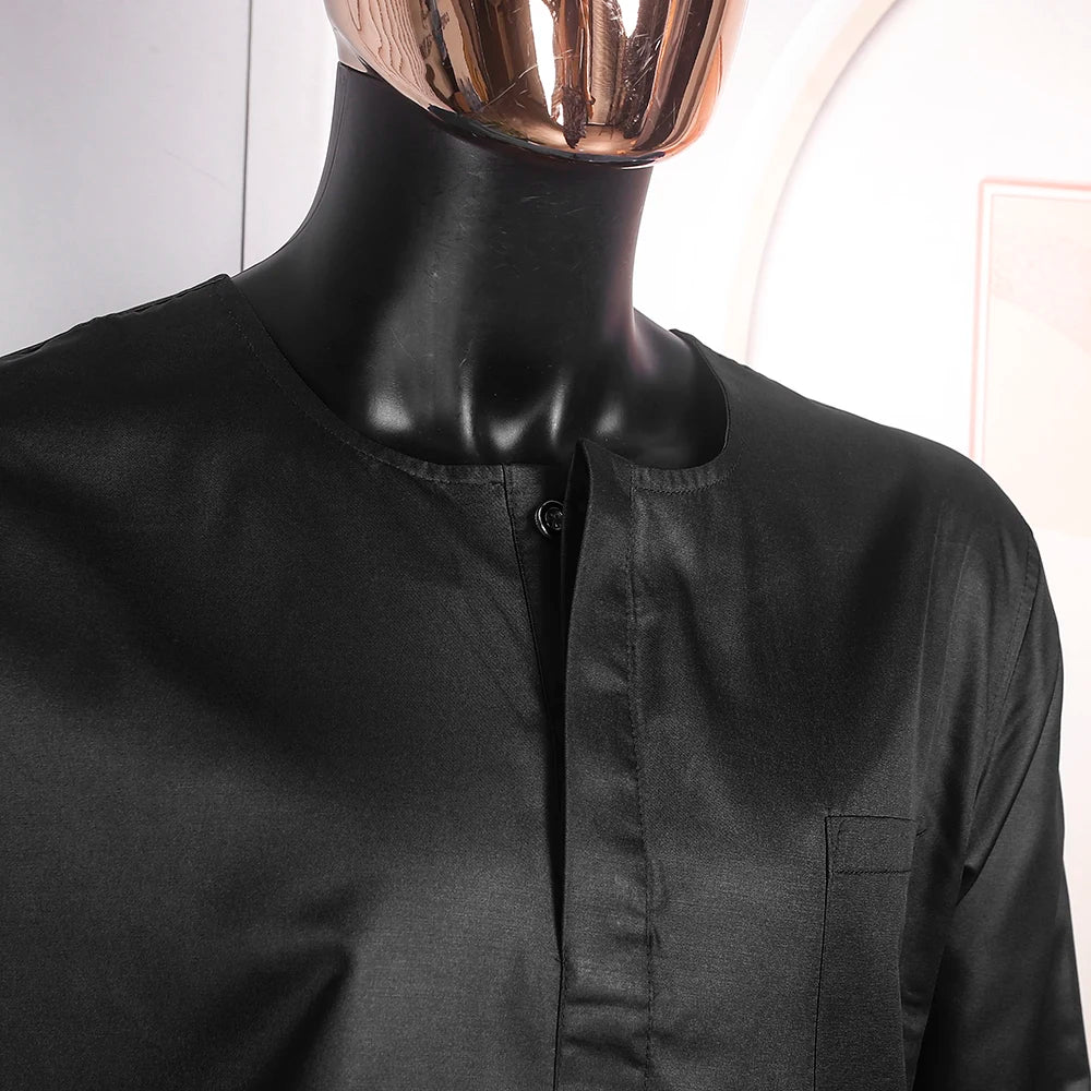 H&D African Clothes for Men Tradition Embroidery 3 Pcs Set Bazin Clothing Shirt Pants Coat Black Red Robe Wedding Party