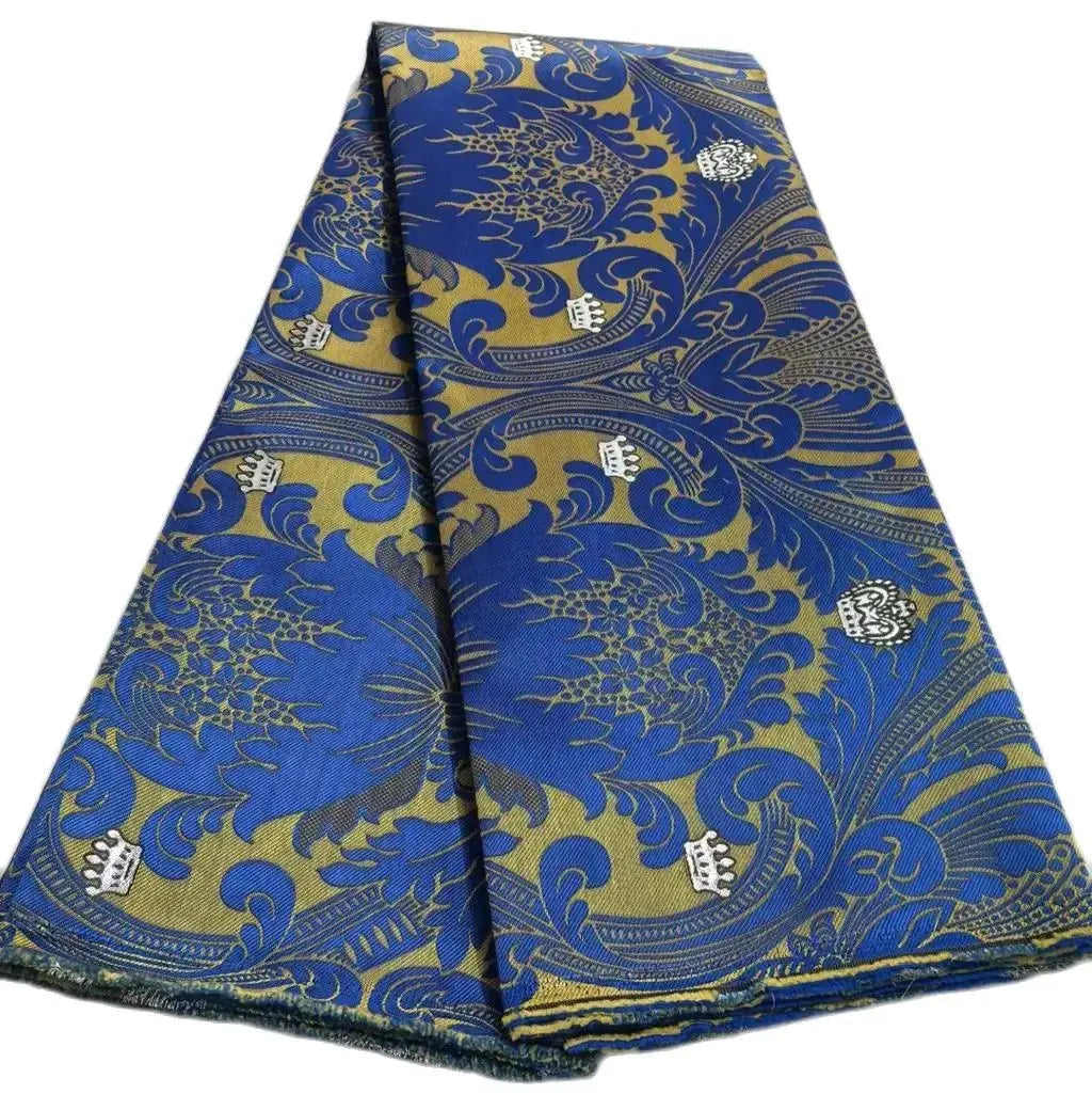 5 Yards Damask Lace Fabric Nigerian Brocade Aso Oke Materials Original Wool Damask DIY For King And Queens Clothes