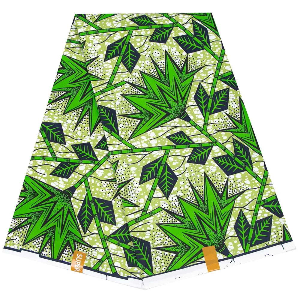 6Yards Africa Fabric Ankara Polyester Sewing Fabric Dubai Middle East Light Colour Material for Women Party Dress