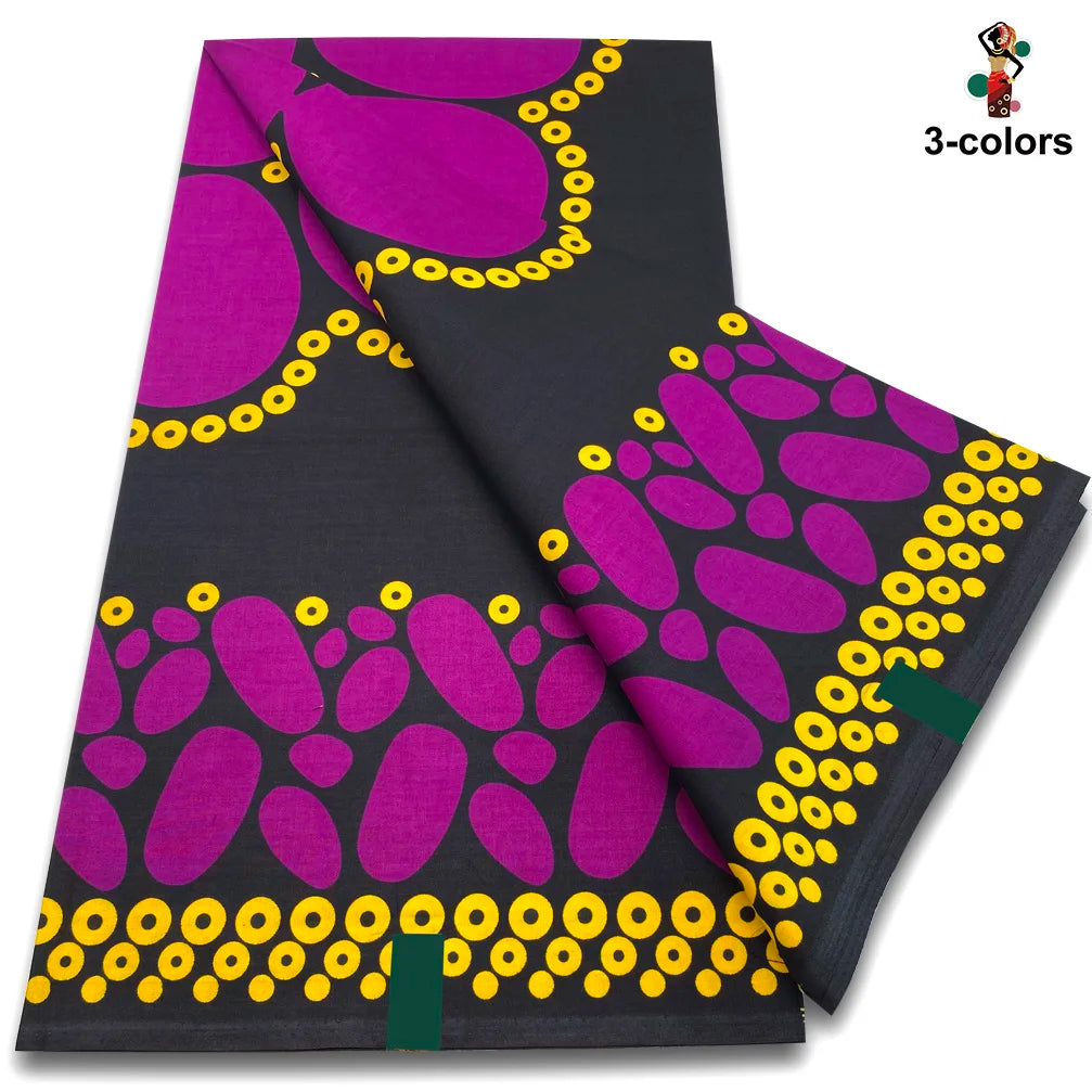 New Fashion African Wax Print Fabric 100% Cotton Ghana Nigeria Style High Quality Party Dress Real Ankara Wax Fabric Ghana