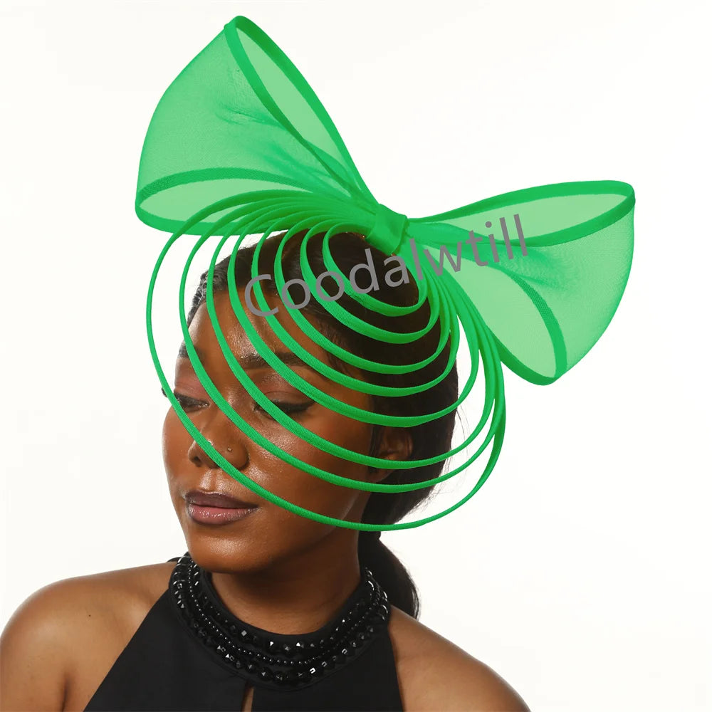 White Bow Fascinator Hats Ladies Church Luxury Wedding Hat Fascinating Women Occasion Event Chapeau Cap New Style Headwear