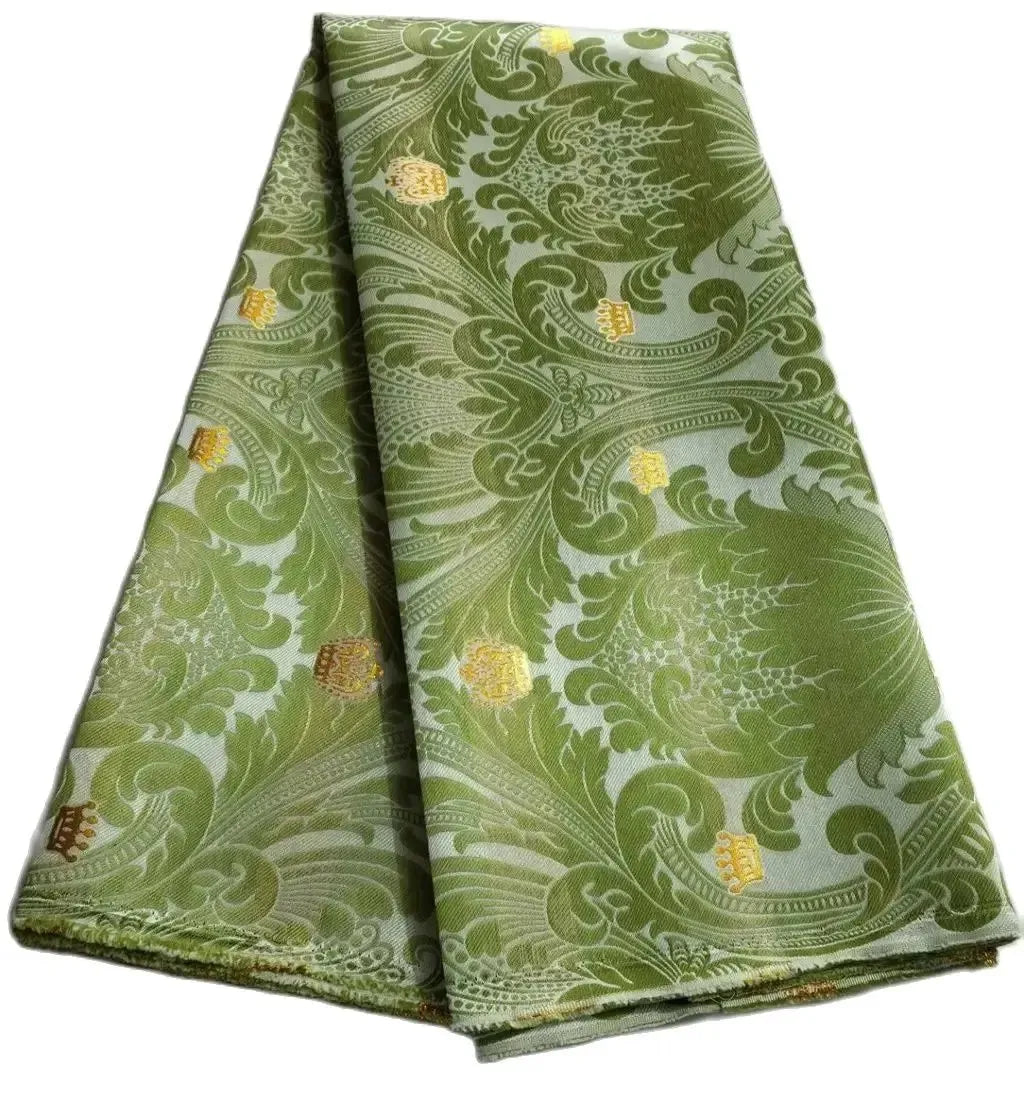 5 Yards Damask Lace Fabric Nigerian Brocade Aso Oke Materials Original Wool Damask DIY For King And Queens Clothes