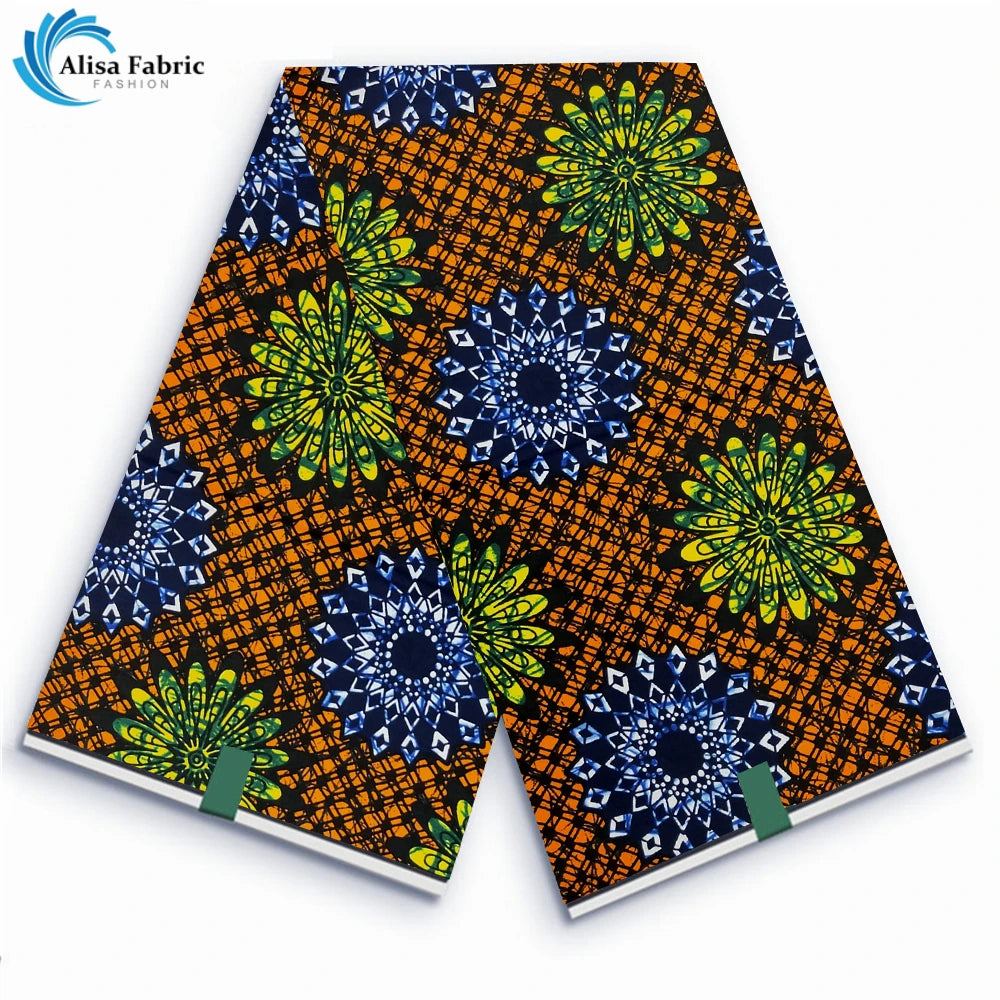 Ankara Block Prints Batik Fabric Veritable Wax African Wax Fabric Nigerian Dutch Hollandais Pagne 100% Cotton For Sewing VL-86