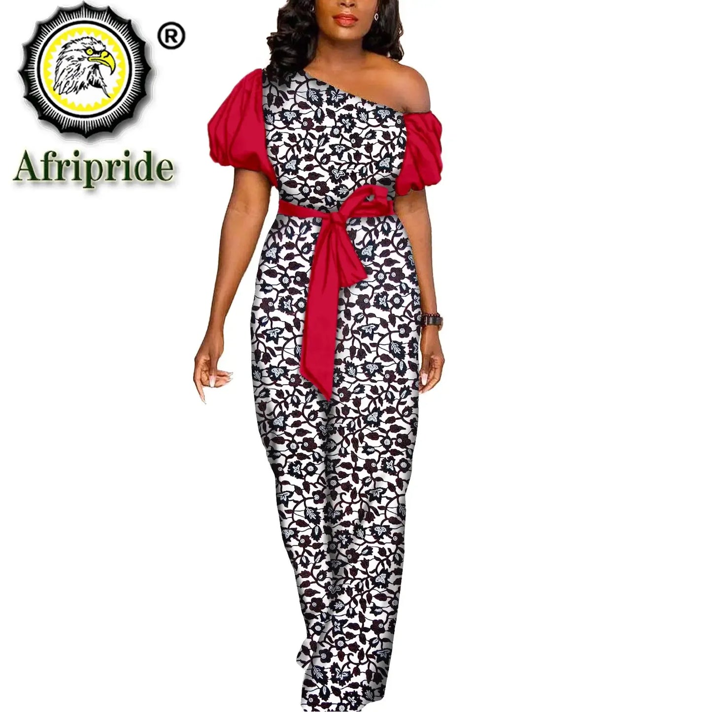 African Dresses for Women Maxi Dress Elegant Ankara Print Sleeveless High Waist African Clothes with Belt Formal outfit S2125036
