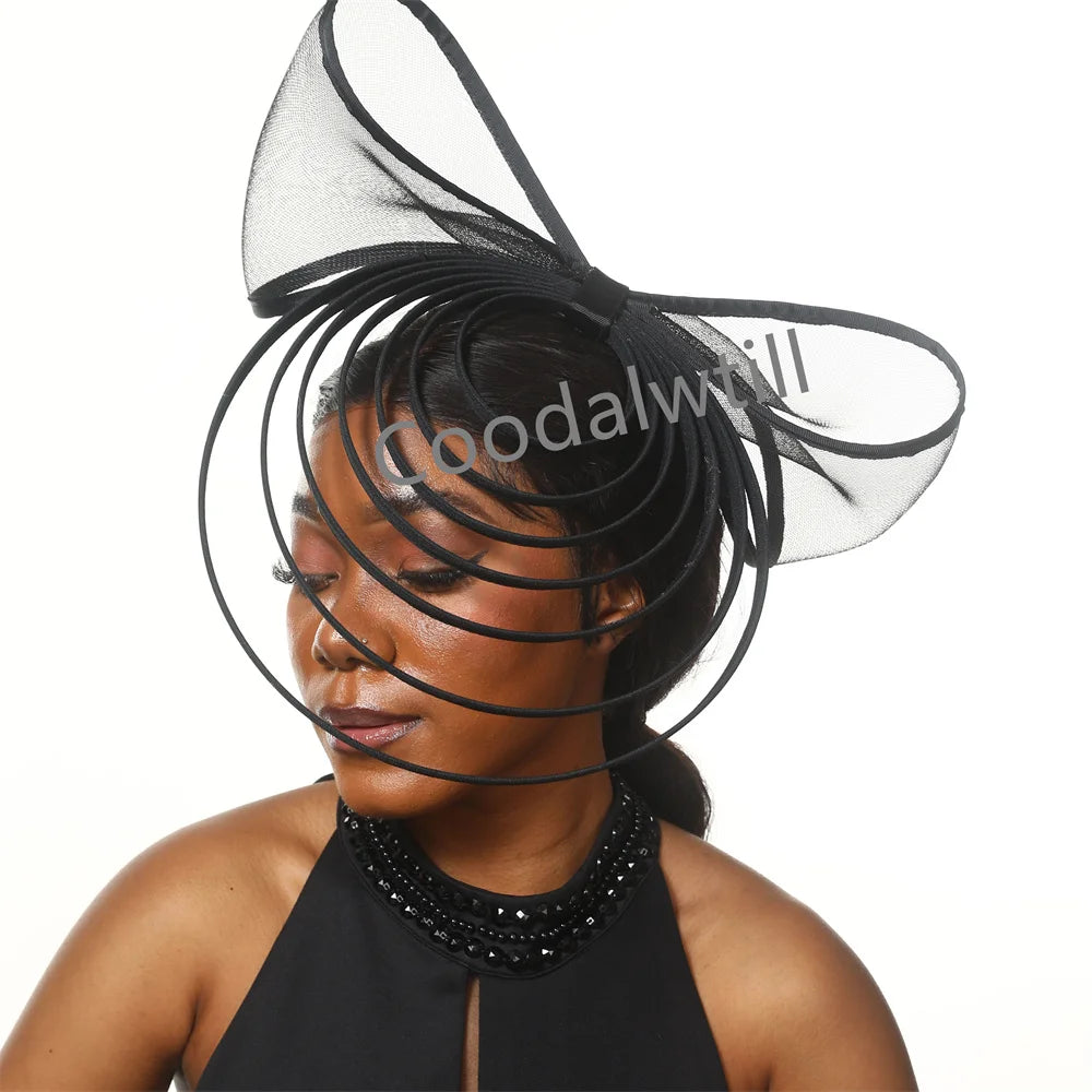 White Bow Fascinator Hats Ladies Church Luxury Wedding Hat Fascinating Women Occasion Event Chapeau Cap New Style Headwear