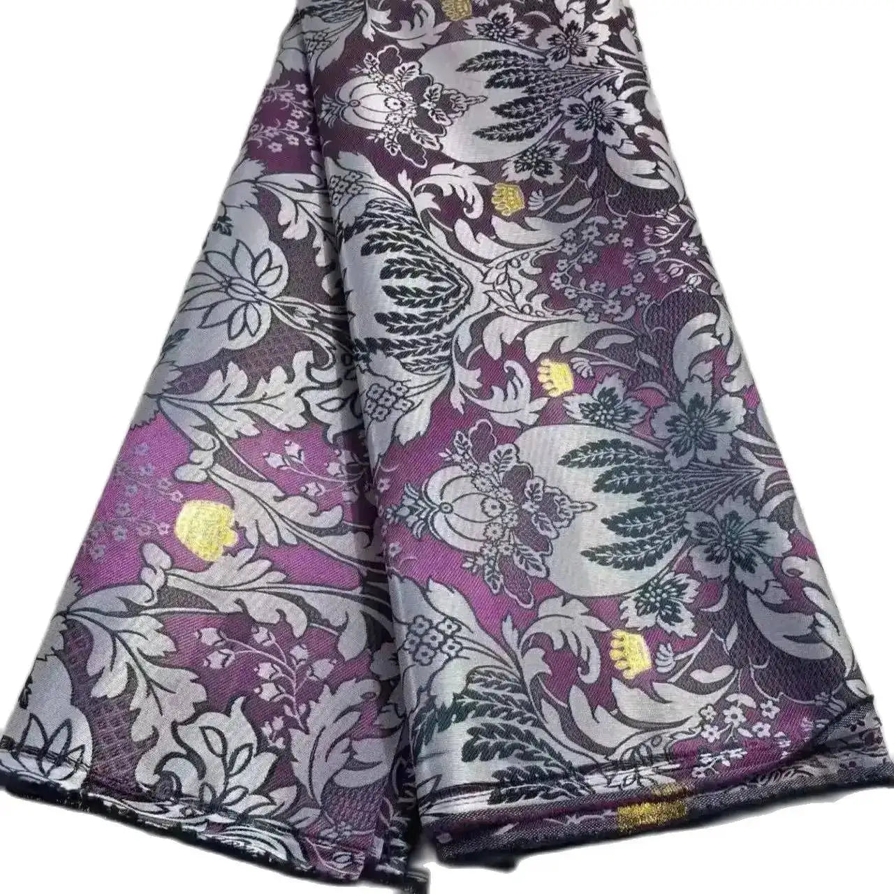 5 Yards Damask Lace Fabric Nigerian Brocade Aso Oke Materials Original Wool Damask DIY For King And Queens Clothes
