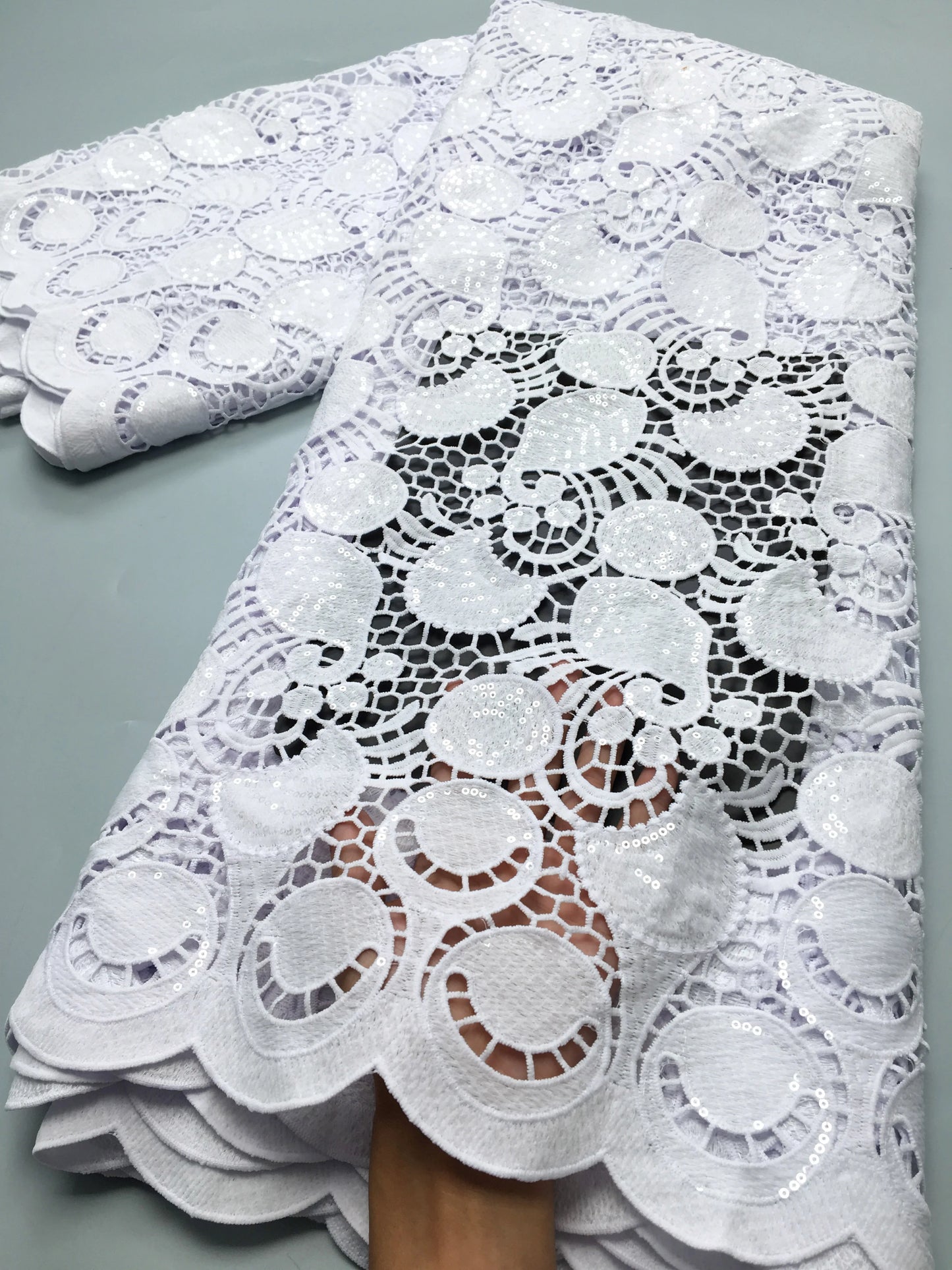 White African Guipure Cord Lace Fabric Nigerian Water Soluble Lace High Quality for Women Evening Party Dresses,2.5 yards TY3903