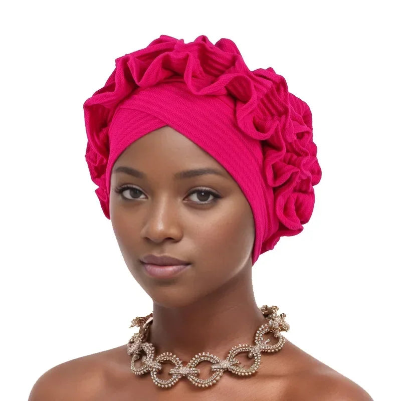 African Headtie Turban Nigerian Aso Oke Muslim Headwear Gele Head Wrap Sego Headties Women Hijab Headscarf Bonnet Headwear Hat