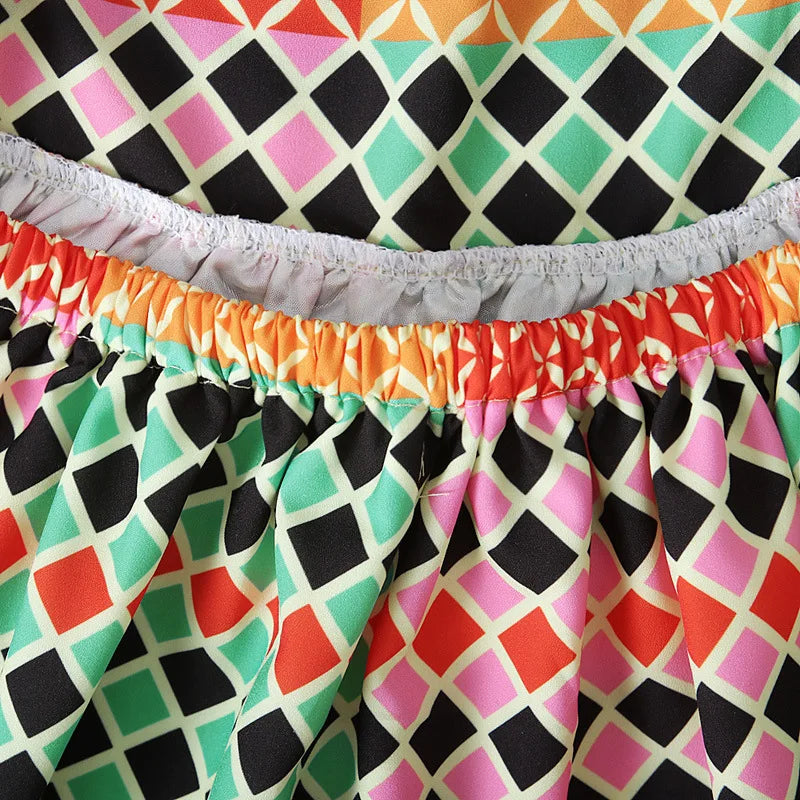 Summer African Dresses Fashion Print Rompers Baby Girl Lace Up Dashiki Bazin Children Riche Ankara African Clothes Kid's Gift