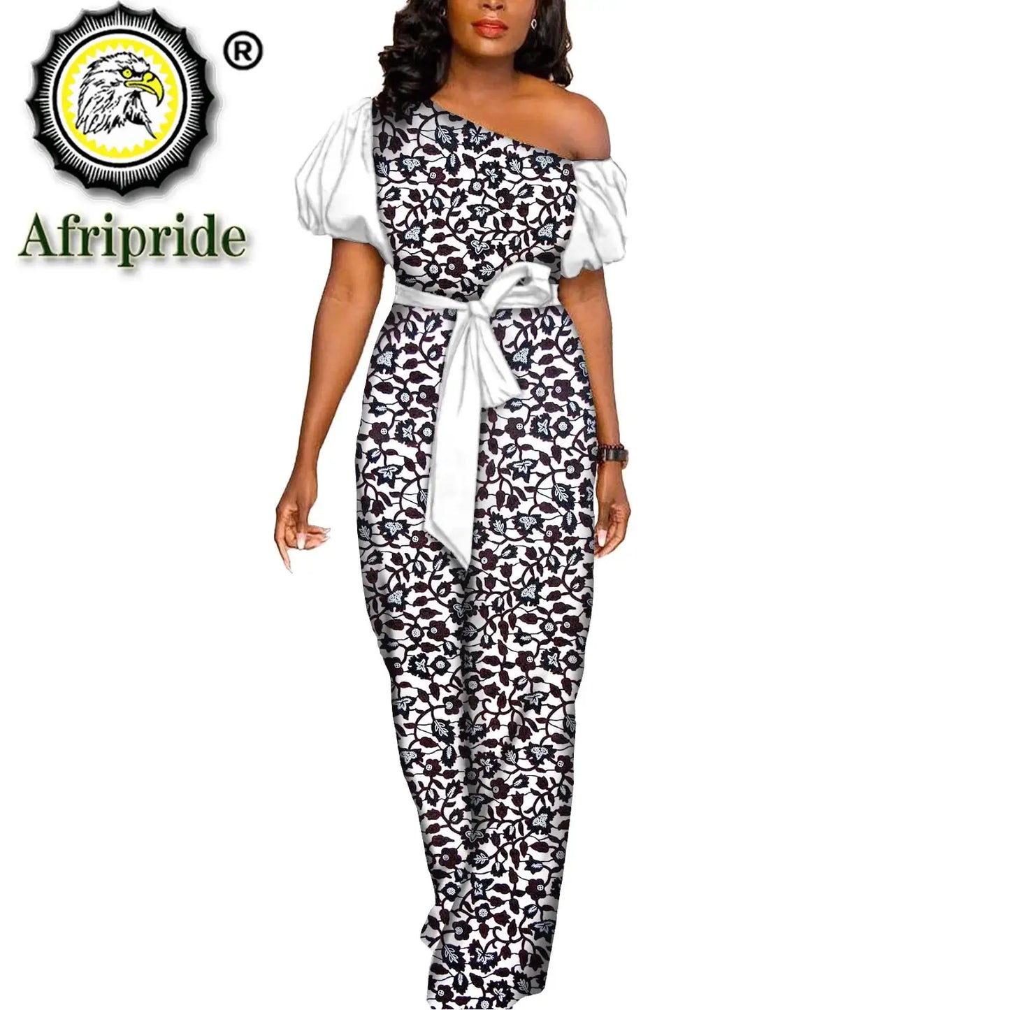 African Dresses for Women Maxi Dress Elegant Ankara Print Sleeveless High Waist African Clothes with Belt Formal outfit S2125036