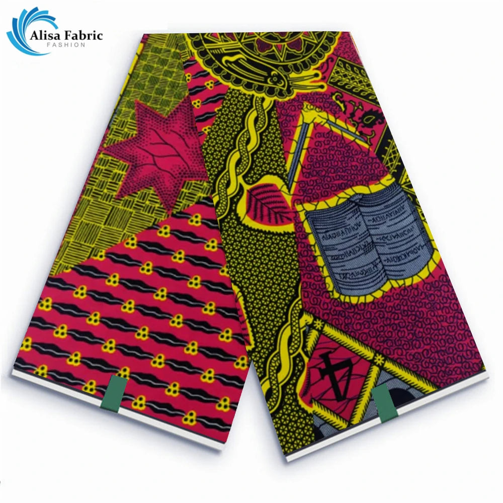 Ankara Block Prints Batik Fabric Veritable Wax African Wax Fabric Nigerian Dutch Hollandais Pagne 100% Cotton For Sewing VL-86