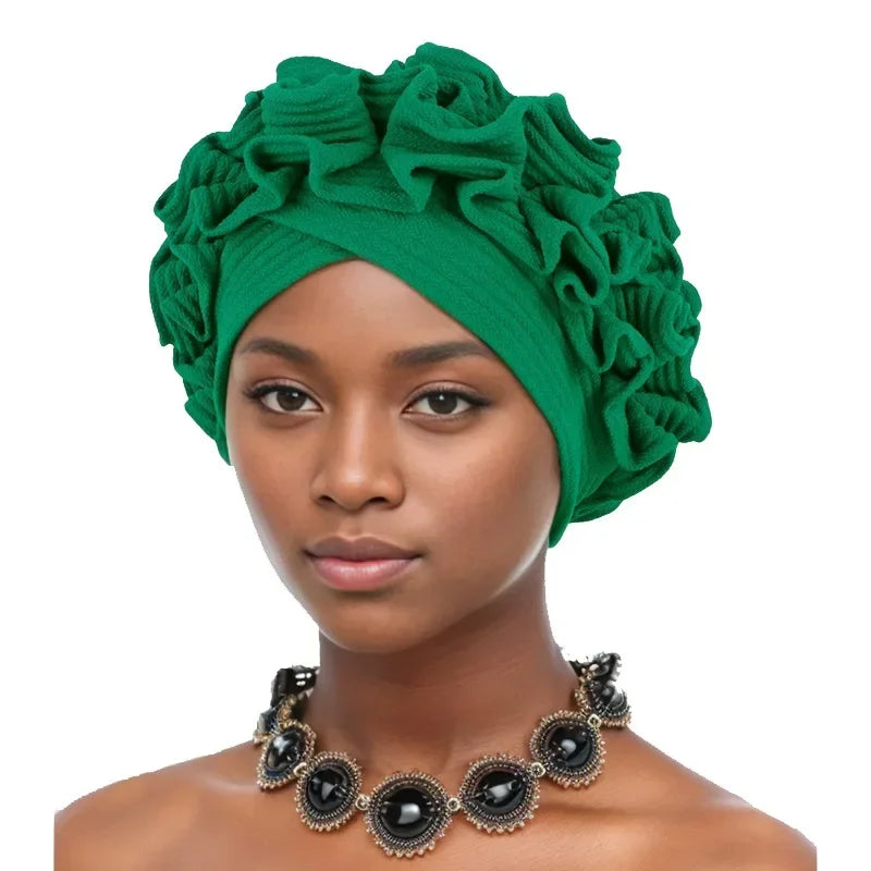 African Headtie Turban Nigerian Aso Oke Muslim Headwear Gele Head Wrap Sego Headties Women Hijab Headscarf Bonnet Headwear Hat