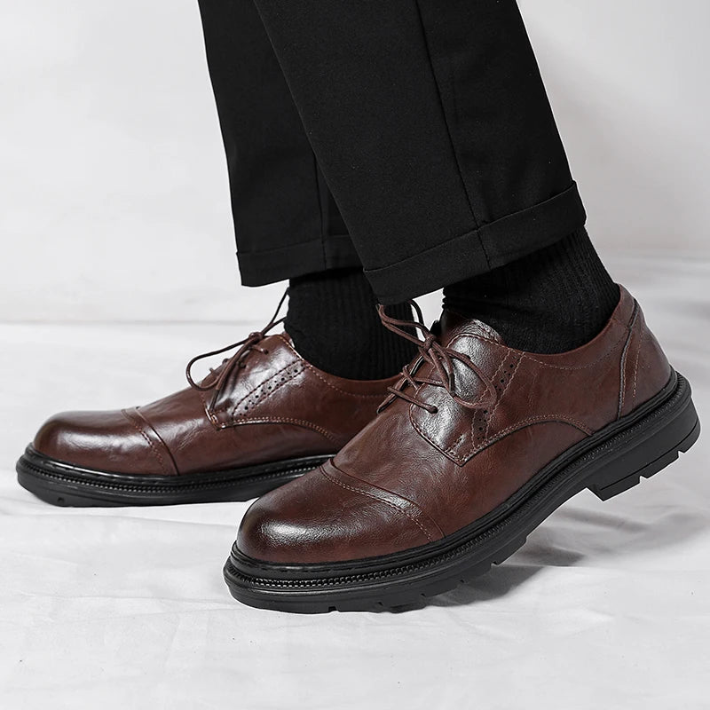 Gentleman's leather shoes Minimalist designer style Daily office Outdoor wedding party casual business men's classics shoes