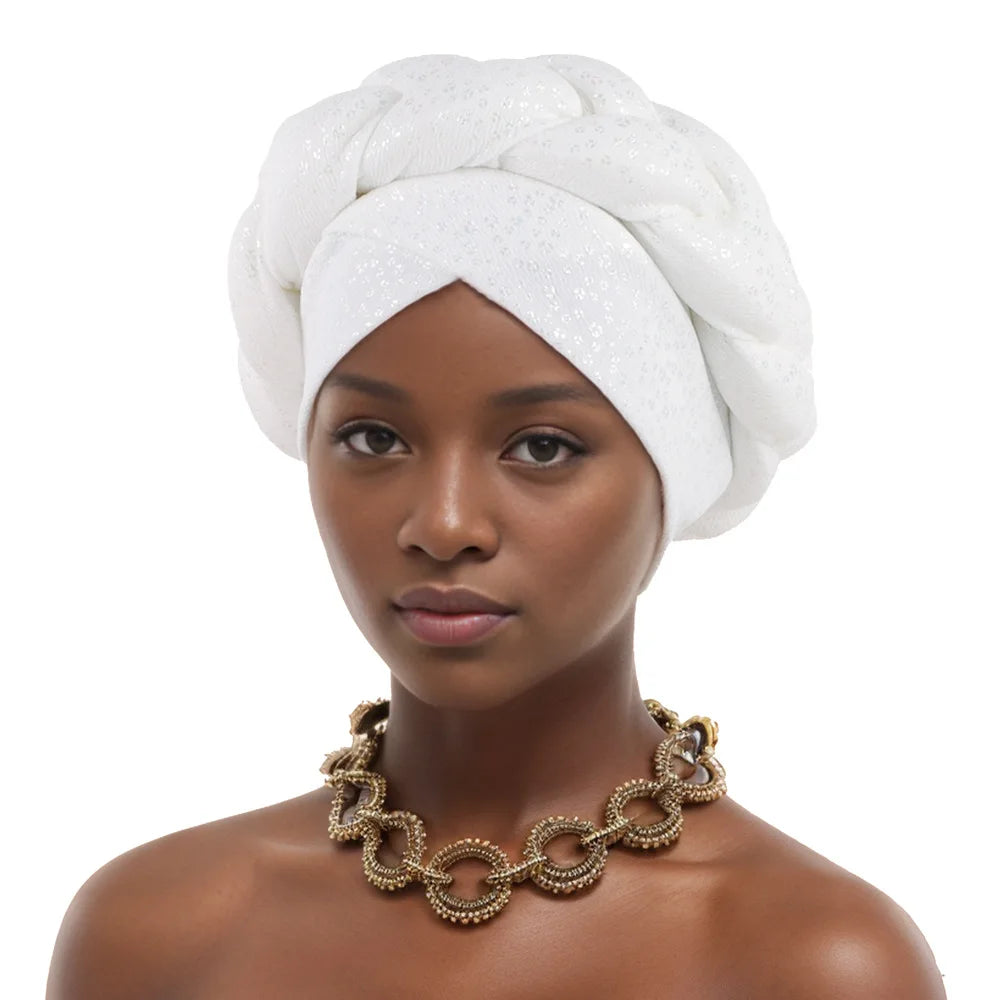 African Gele Aso Oke Gele Already Made Auto Gele Aso Headtie Braids Nigerian Turban Cap Women Hijab Wrap Wedding Bonnet Hat Head