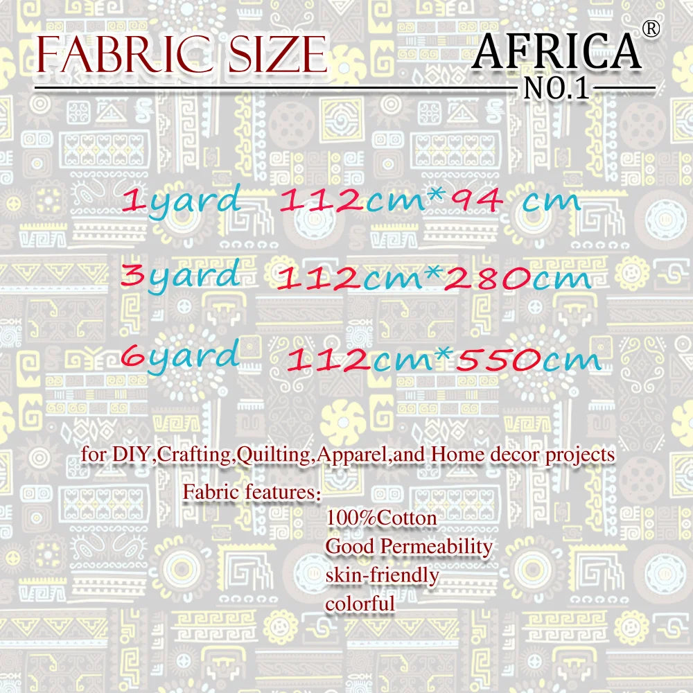 African Nigeria Spuer Wax Fabric Ankara Fabric Veritable Dashiki Print Cotton Fabric Wax Prints for Cloths for Diy