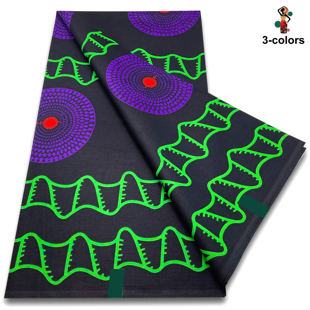 New Fashion African Wax Print Fabric 100% Cotton Ghana Nigeria Style High Quality Party Dress Real Ankara Wax Fabric Ghana