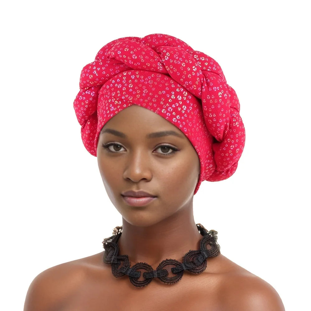 African Gele Aso Oke Gele Already Made Auto Gele Aso Headtie Braids Nigerian Turban Cap Women Hijab Wrap Wedding Bonnet Hat Head