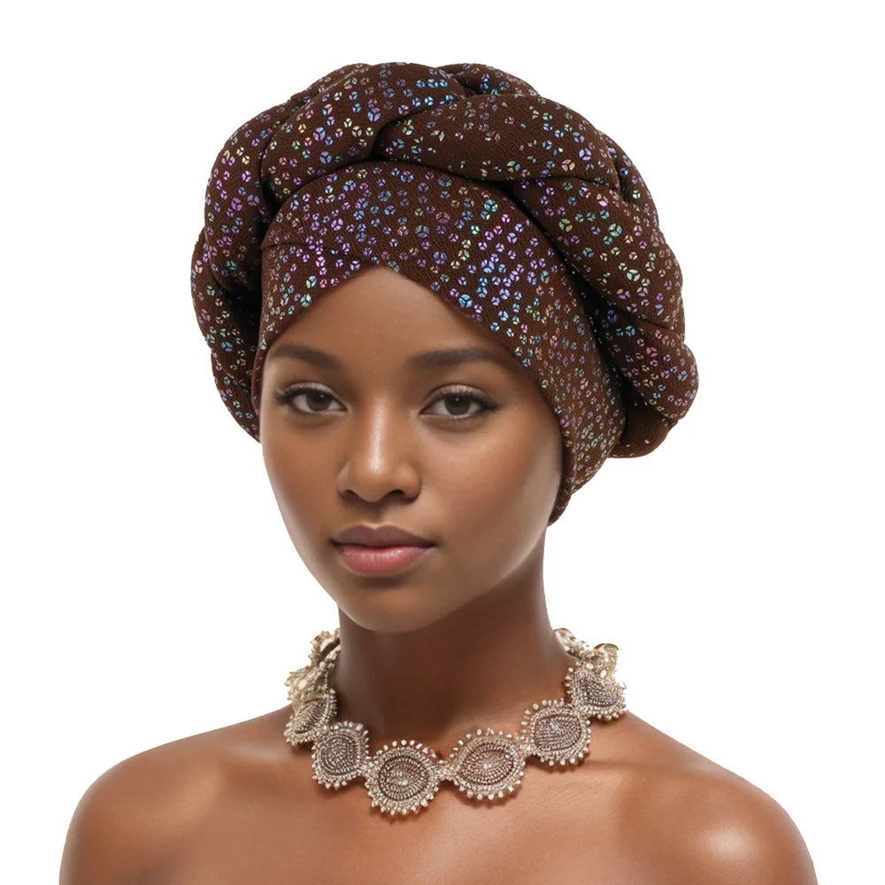 African Gele Aso Oke Gele Already Made Auto Gele Aso Headtie Braids Nigerian Turban Cap Women Hijab Wrap Wedding Bonnet Hat Head
