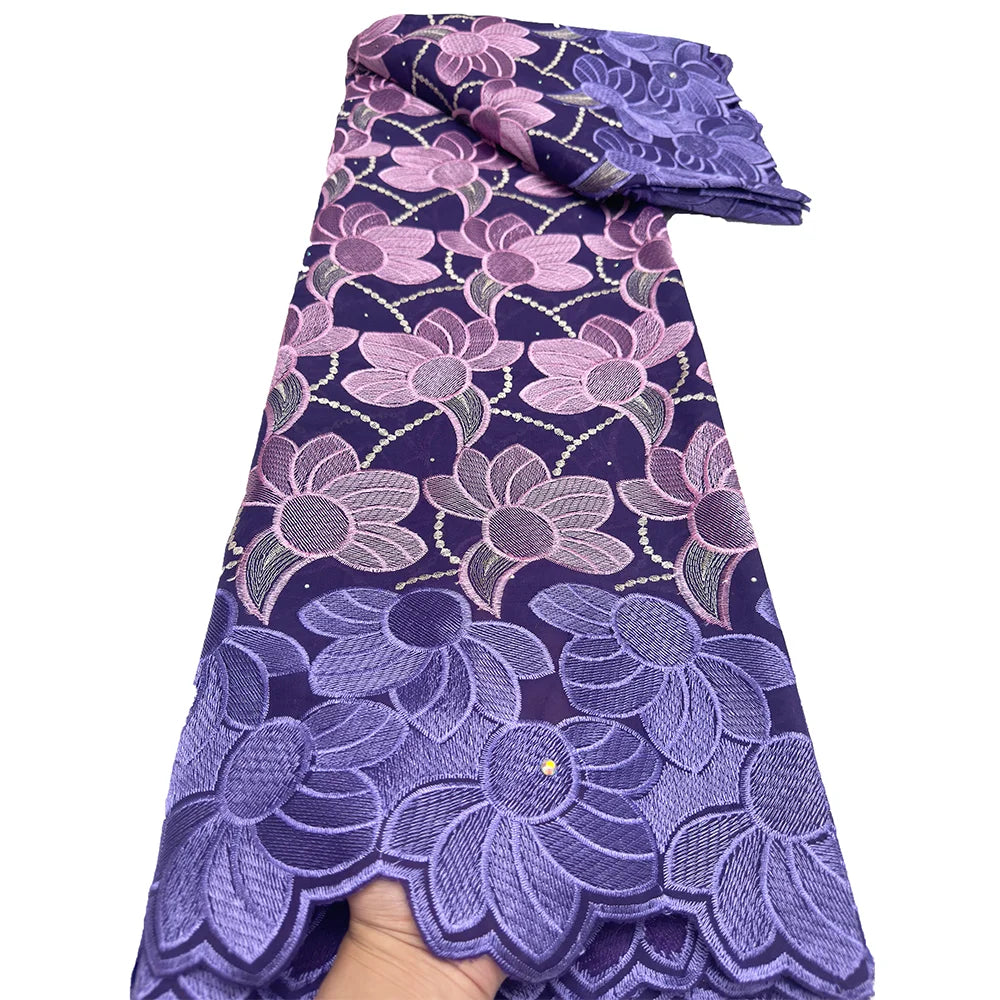 Africa Swiss Voile Lace In Switzerland Embroidered Cotton African Lace Fabric High Quality For Women Wedding Party Dress