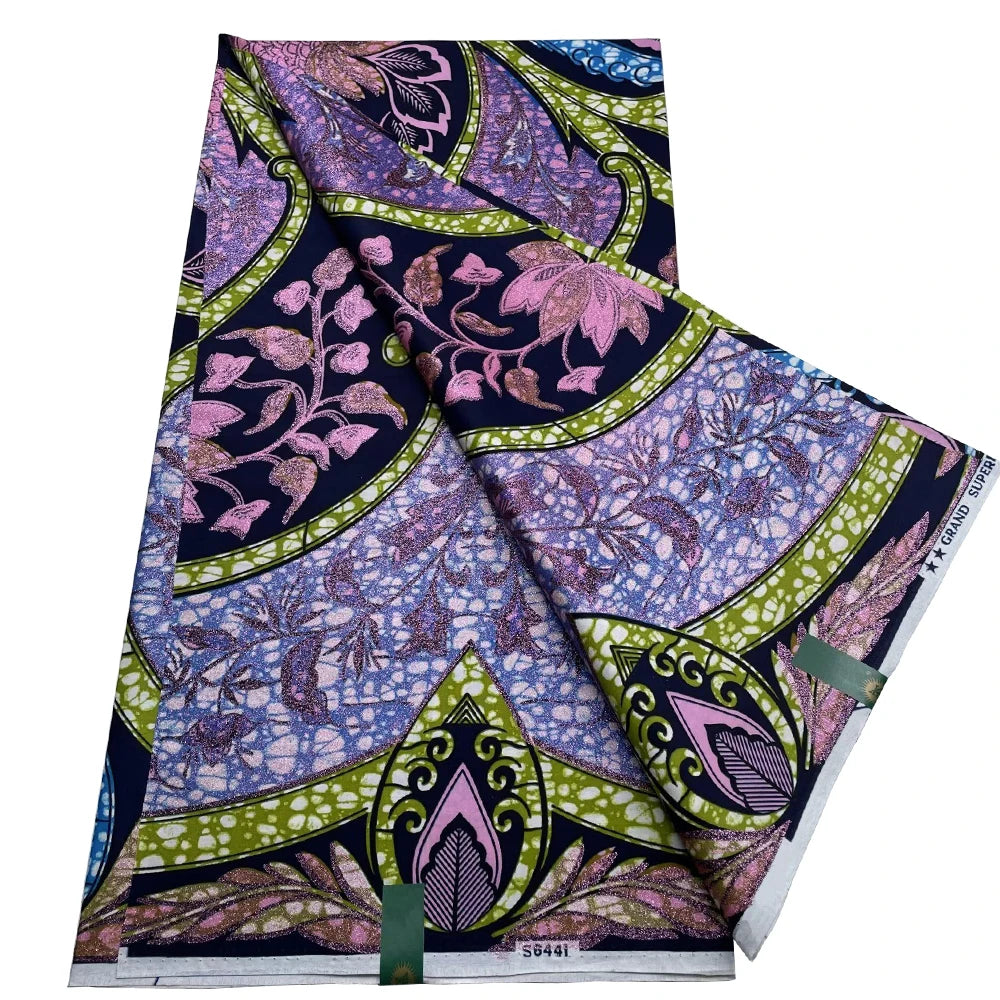 Grand Super 100% Cotton African Wax Fabric High Quality Wax Print Ankara Fabric For Sewing 6yards Women Fabric VL-40