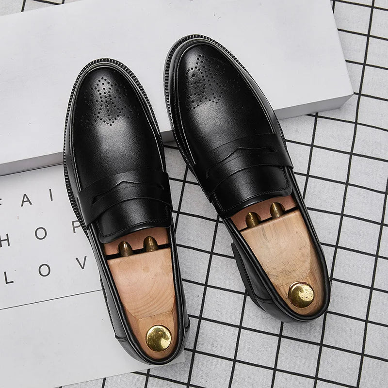 Luxurious Men Dress Shoes Inner High Loafers Men Shoes Casual Shoe Man Fit Classic Party British Men's Height-increasing Shoes