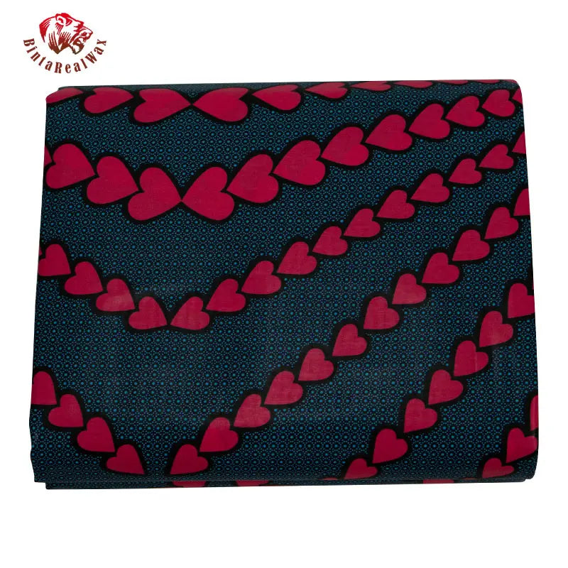 BintaRealWax Ankara Fabric rich bazin original 2023 Love pattern Print Fabric For sewing Wedding Dress Cotton Tissus 24FS1253