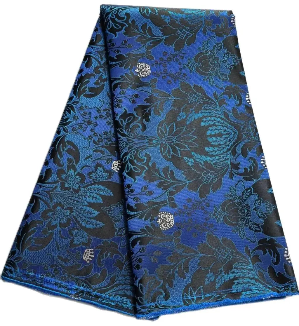 5 Yards Damask Lace Fabric Nigerian Brocade Aso Oke Materials Original Wool Damask DIY For King And Queens Clothes
