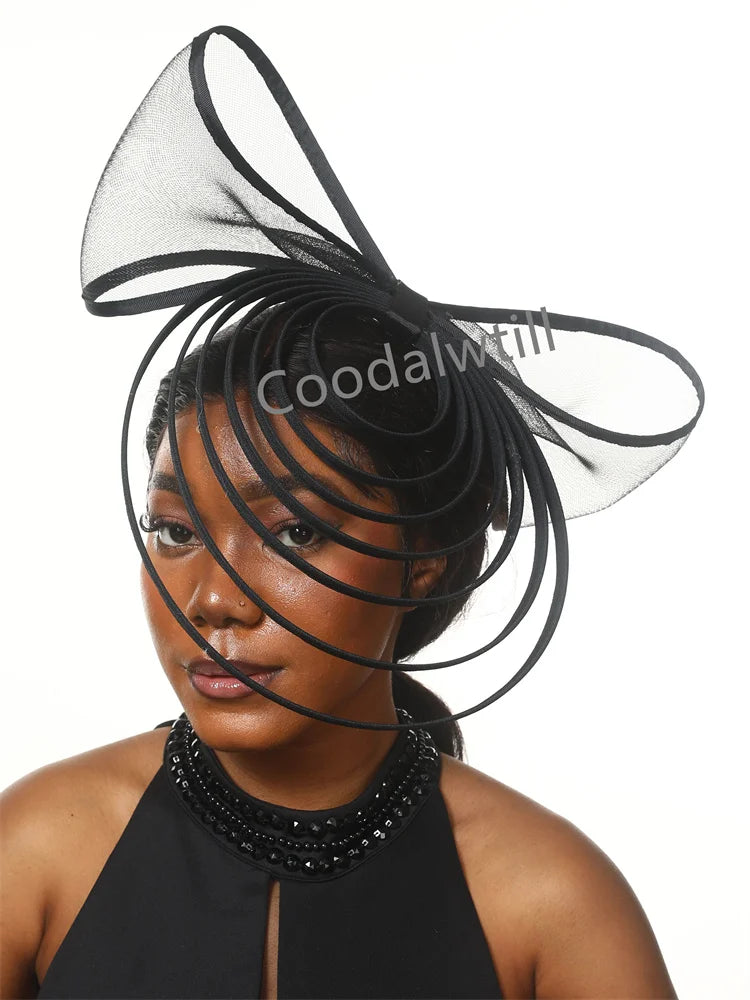 White Bow Fascinator Hats Ladies Church Luxury Wedding Hat Fascinating Women Occasion Event Chapeau Cap New Style Headwear