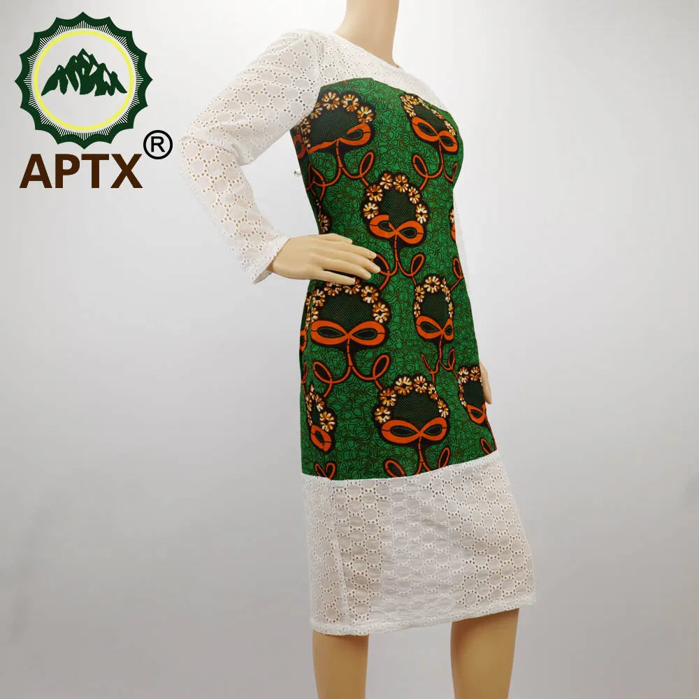 2021 Summer Woman Dress Beach Floral Dress Ankara Bodycon Party Girl Fashion Dashiki Wax Pure Cotton Elegant Female Mid-Calf