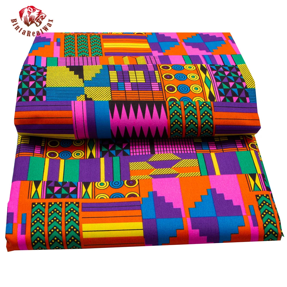 African Print Polyester Fabric Real Wax Classic Style Tissu Party Dress Sewing Material By Yard Warps Patchwork DIY FP6518