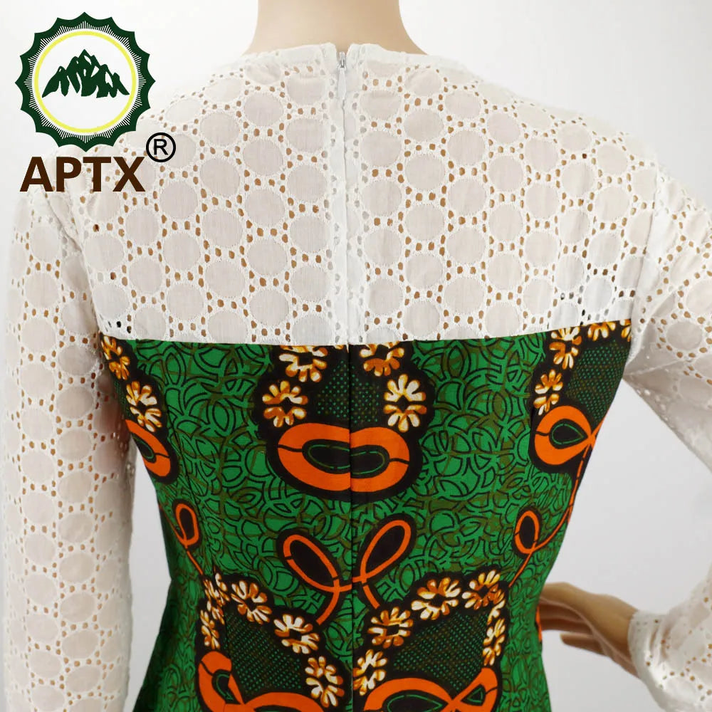 2021 Summer Woman Dress Beach Floral Dress Ankara Bodycon Party Girl Fashion Dashiki Wax Pure Cotton Elegant Female Mid-Calf