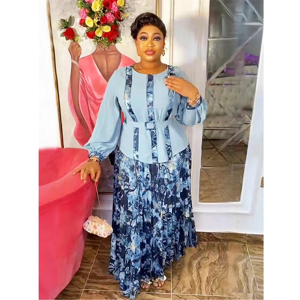 Elegant African Dresses for Women 2025 New Summer Print Wedding Party Dress Dashiki Ankara Office Lady Outfits Africa Clothing