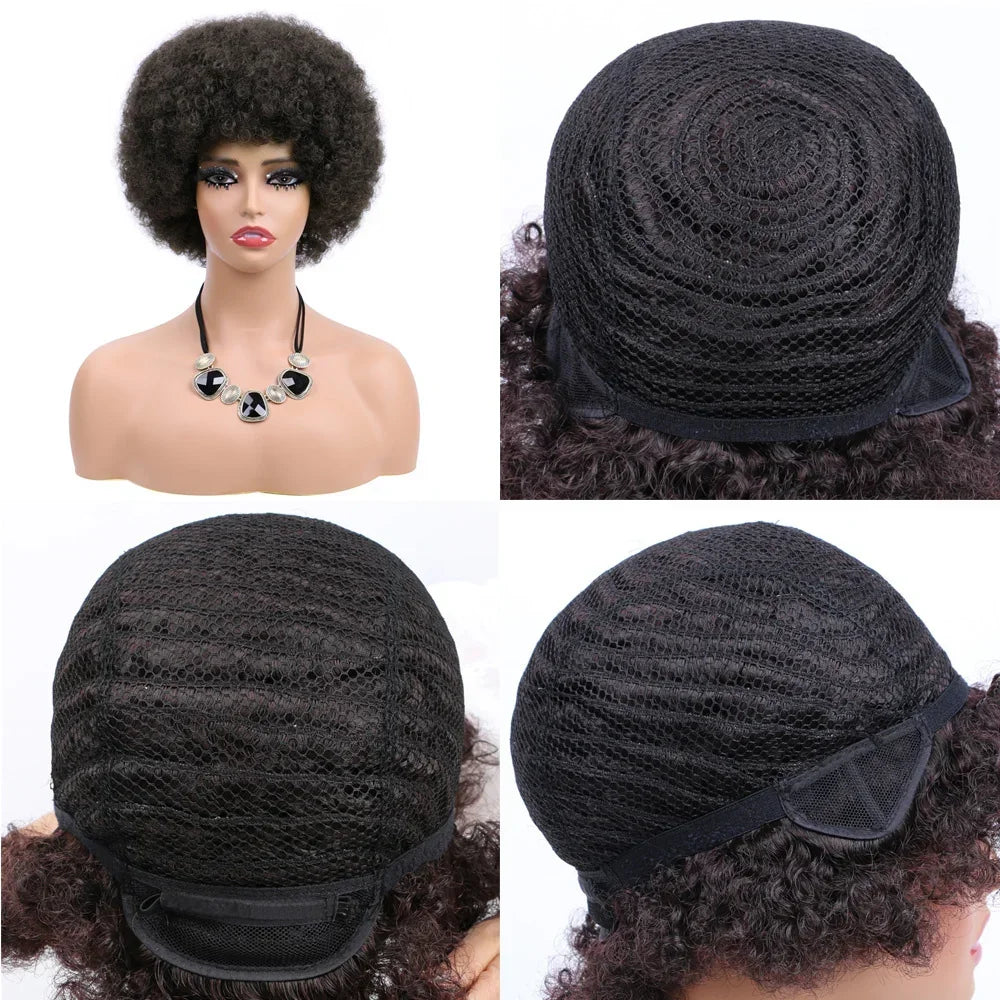 Afro Wigs For Women Short 70s Kinky Curly Wigs Bouncy And Soft Natural Looking Fluffy Explosive Head Wig For Party And Daily Use