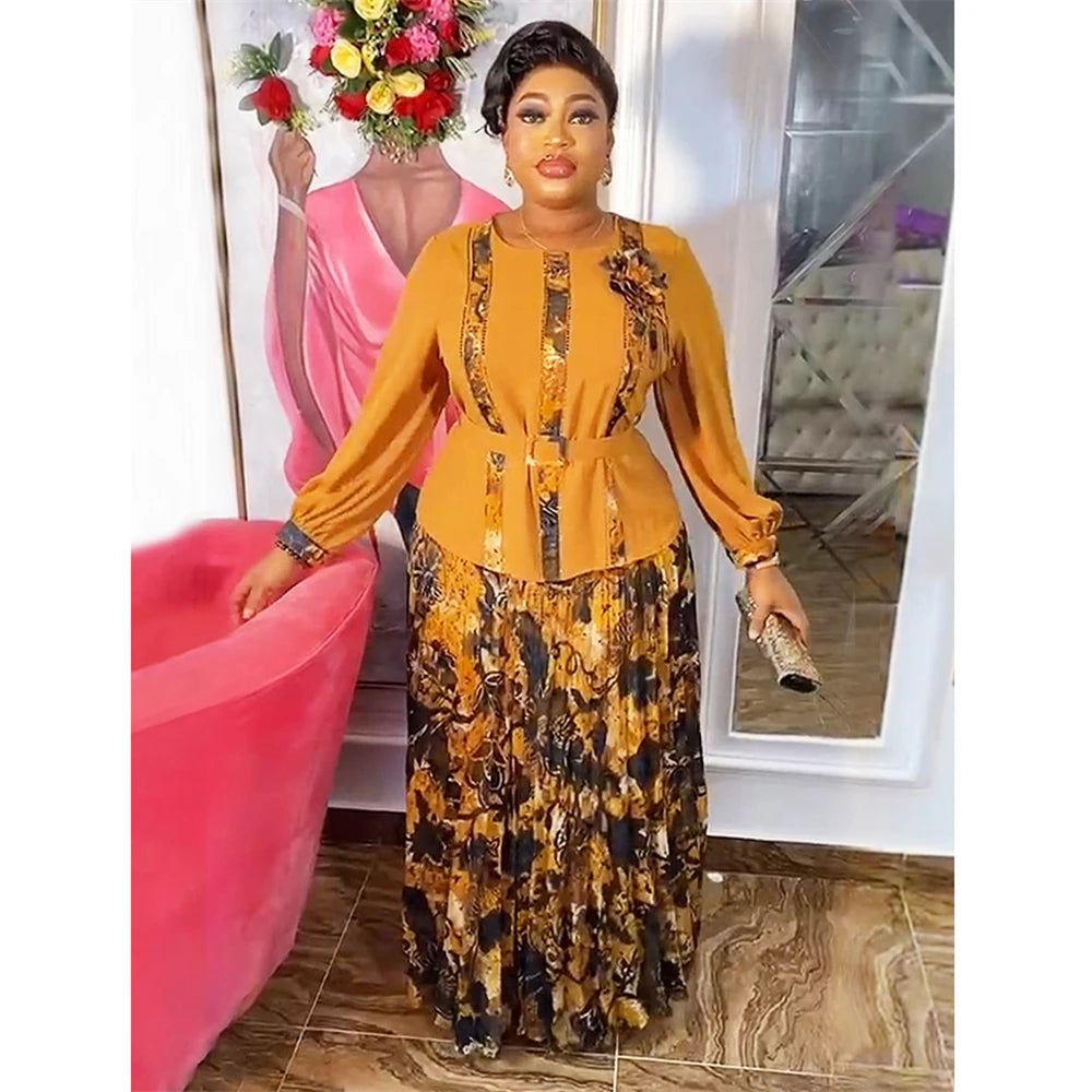 Elegant African Dresses for Women 2025 New Summer Print Wedding Party Dress Dashiki Ankara Office Lady Outfits Africa Clothing