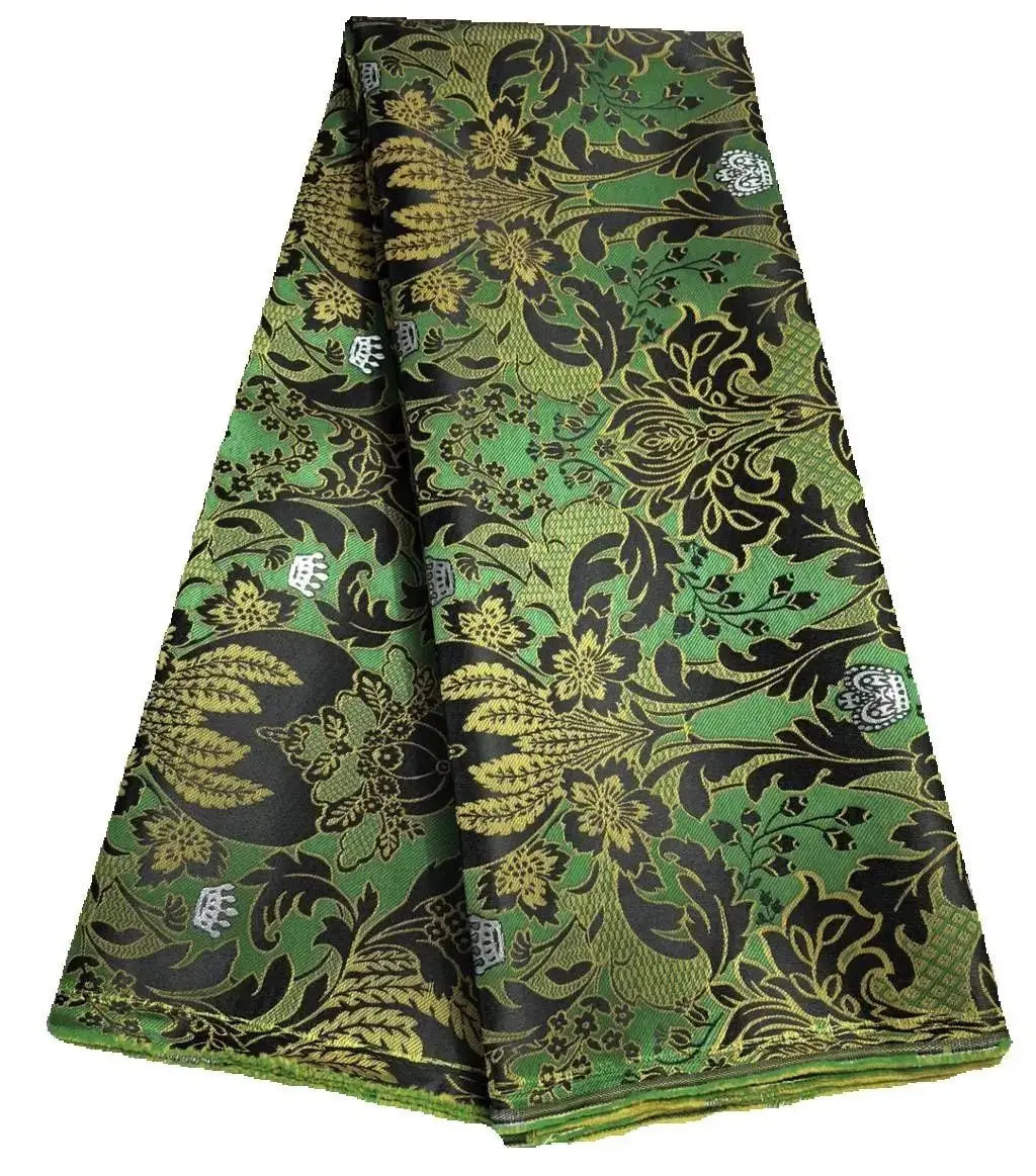 5 Yards Damask Lace Fabric Nigerian Brocade Aso Oke Materials Original Wool Damask DIY For King And Queens Clothes