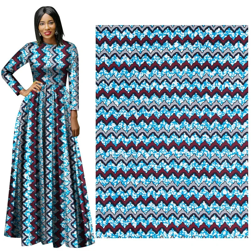 Ankara African Polyester Prints Batik Patchwork Fabric Real Cloth Wax High Quality Africa Sewing Material 6yards For Party Dress