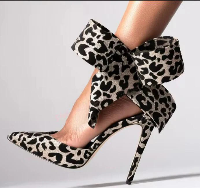 Polka Dot Bow Pumps Red Mesh Pointed Toe Stiletto Heels Side Butterfly Knot Sandals Women Evening Party Shoes Zapatos Mujere