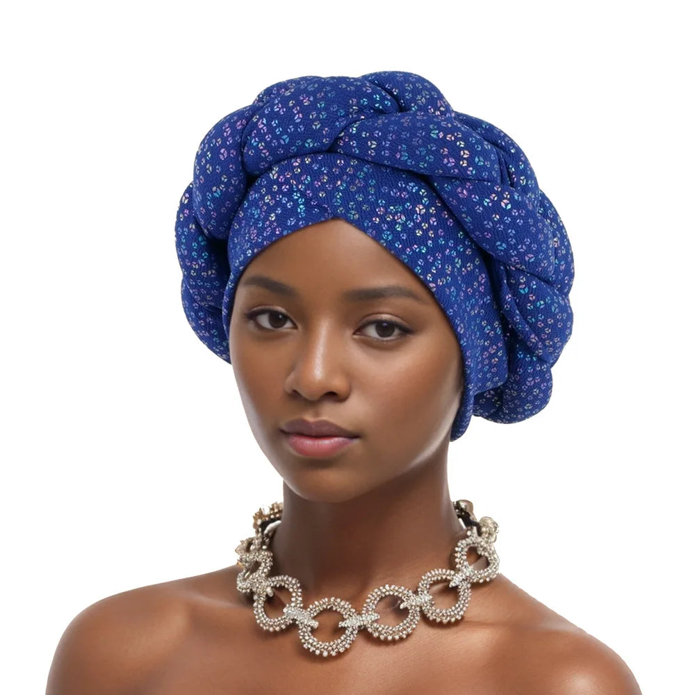 African Gele Aso Oke Gele Already Made Auto Gele Aso Headtie Braids Nigerian Turban Cap Women Hijab Wrap Wedding Bonnet Hat Head