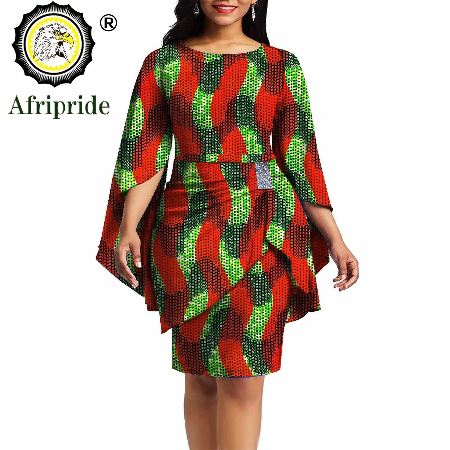 African Print Dresses for Women Party Dress Dashiki Outfits Ankara Dress + sashes Wedding Formal Clothing AFRIPRIDE S1925059