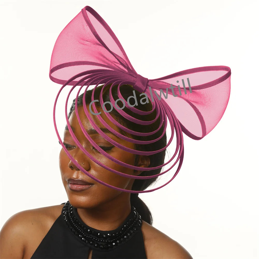 White Bow Fascinator Hats Ladies Church Luxury Wedding Hat Fascinating Women Occasion Event Chapeau Cap New Style Headwear