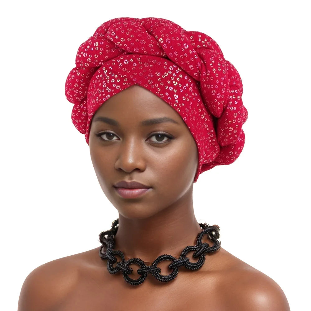 African Gele Aso Oke Gele Already Made Auto Gele Aso Headtie Braids Nigerian Turban Cap Women Hijab Wrap Wedding Bonnet Hat Head