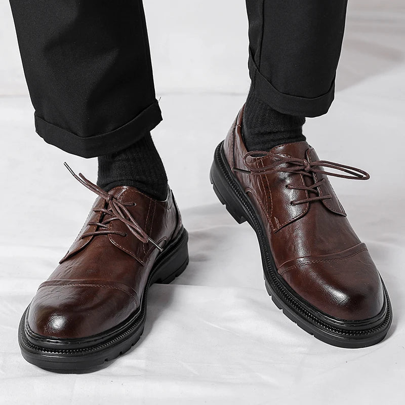 Gentleman's leather shoes Minimalist designer style Daily office Outdoor wedding party casual business men's classics shoes