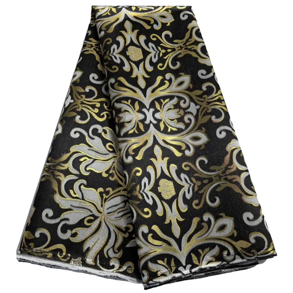 5 Yards Damask Lace Fabric Nigerian Brocade Aso Oke Materials Original Wool Damask DIY For King And Queens Clothes