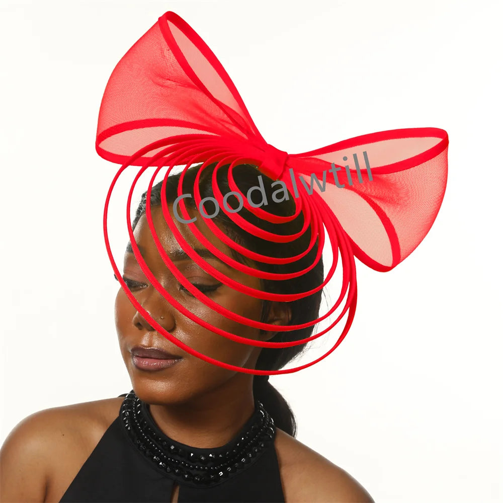 White Bow Fascinator Hats Ladies Church Luxury Wedding Hat Fascinating Women Occasion Event Chapeau Cap New Style Headwear