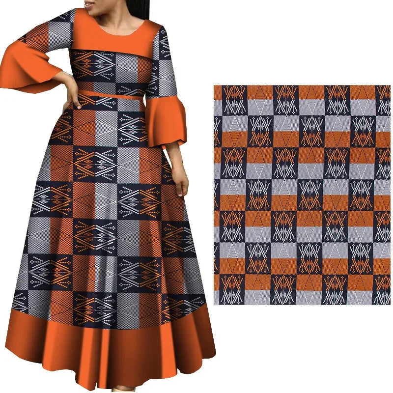 6 Yards African Real Wax Prints Fabric Ankara Cotton Material High Quality Fabric By The Yard Dress