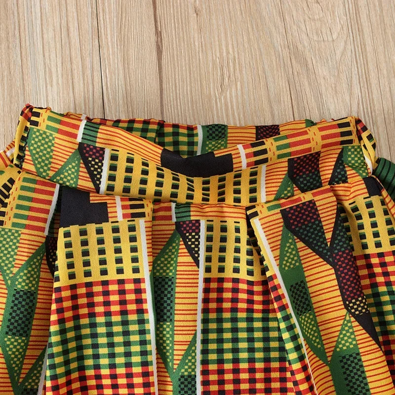 2Pcs Set African Dresses Kids Fashion Print Girls Zipper Coat Skirts Dashiki Bazin Fashion Children Riche Ankara African Clothes
