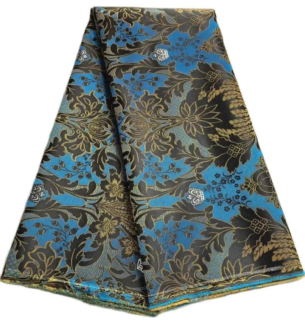 5 Yards Damask Lace Fabric Nigerian Brocade Aso Oke Materials Original Wool Damask DIY For King And Queens Clothes