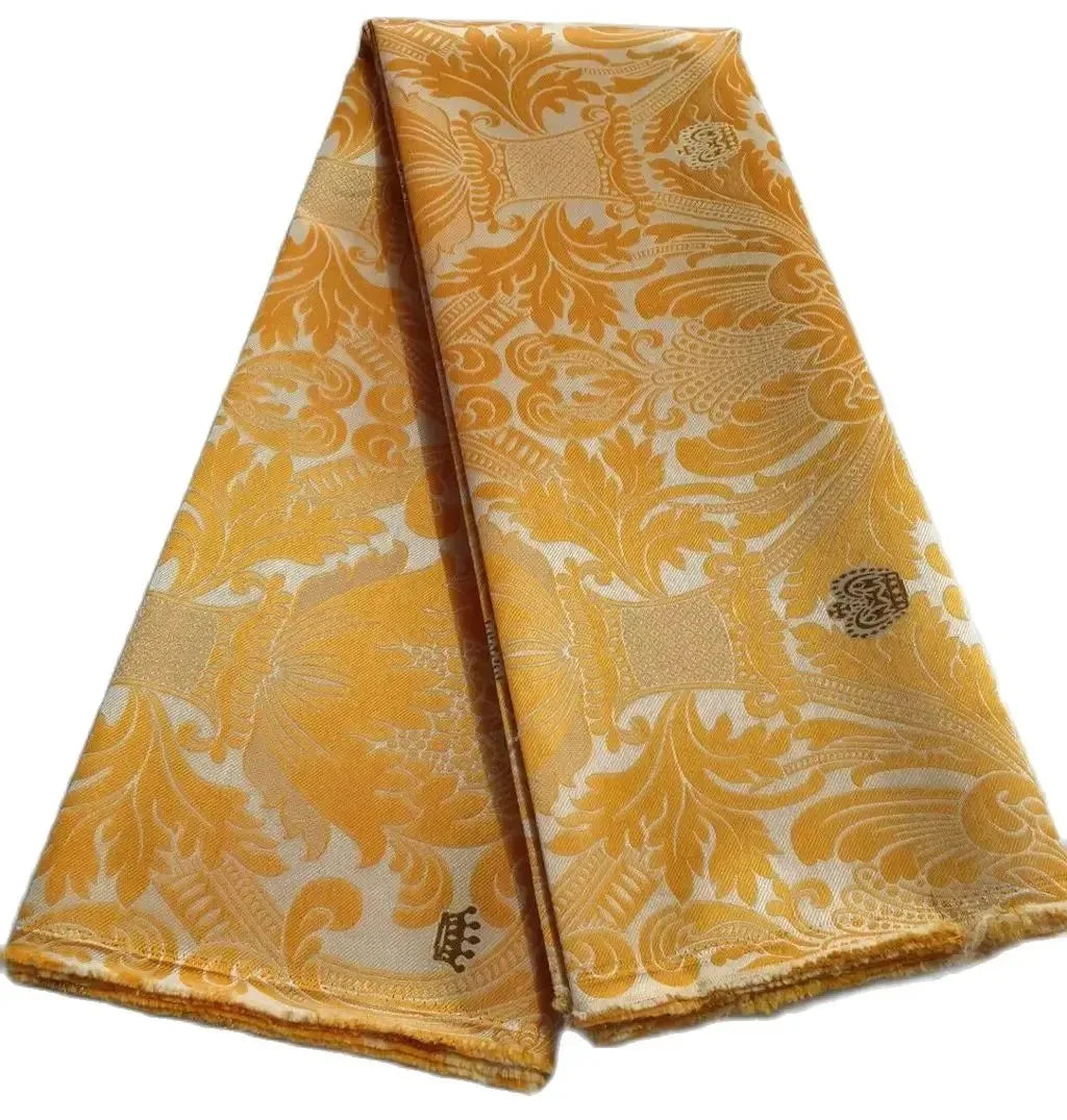 5 Yards Damask Lace Fabric Nigerian Brocade Aso Oke Materials Original Wool Damask DIY For King And Queens Clothes